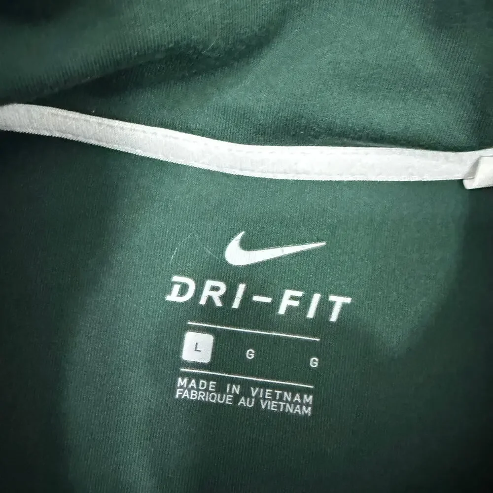 Nike Michigan State Spartans Quarter Zip Pullover Large Green Running Stretch